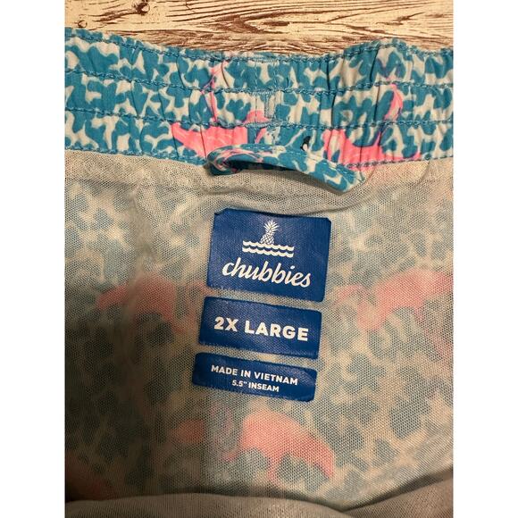 Chubbies Swim Suit Trunks Men's Size 2XL Big Blue Pink Bathing Swimming - Picture 4 of 6
